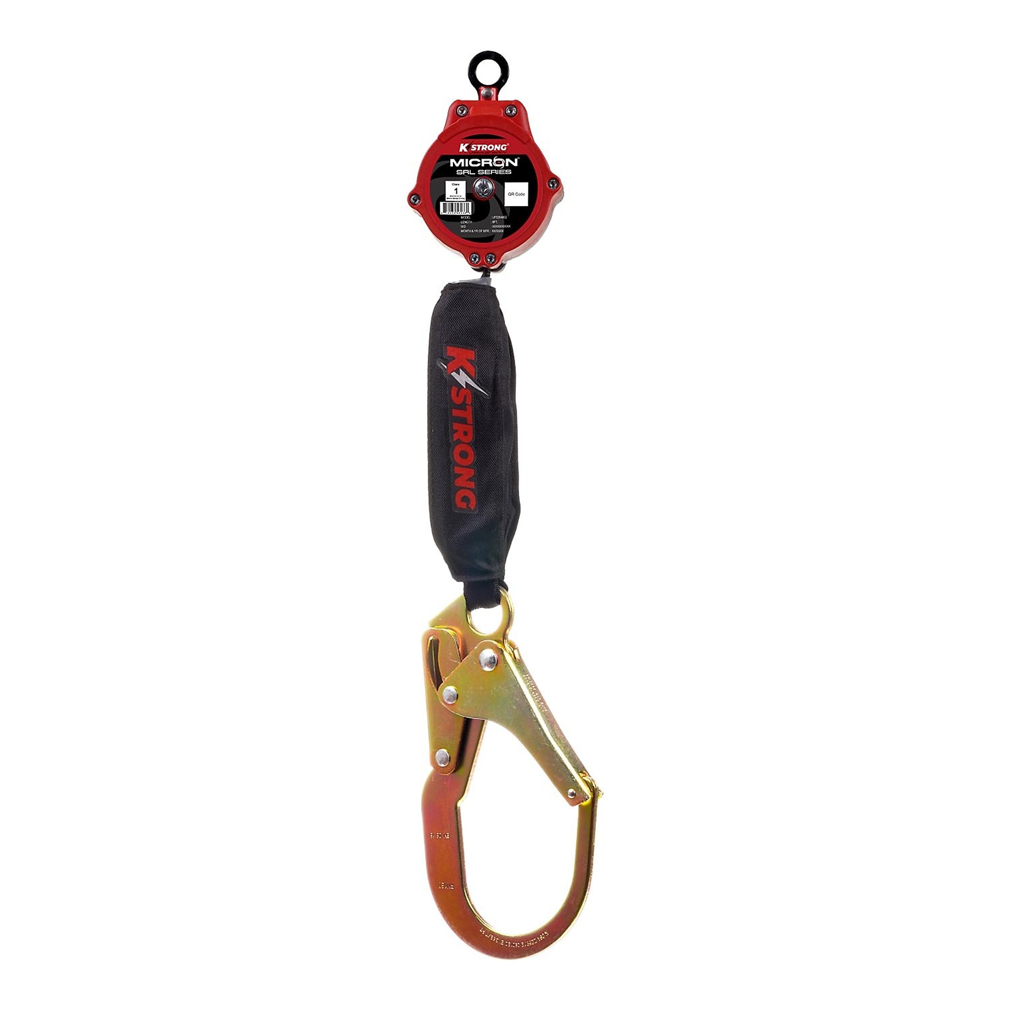 KStrong Micron Self-Retracting Lifeline — 6ft., Rebar Hook, 4500 Lbs. Breaking Strength, ANSI/OSHA Compliant, Model# UFS354002